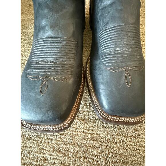 NEW Dan Posts Duece Cowboy Boots Size 10 Blqck/Brown/Blue/White Leather Sq Toe - Picture 4 of 8